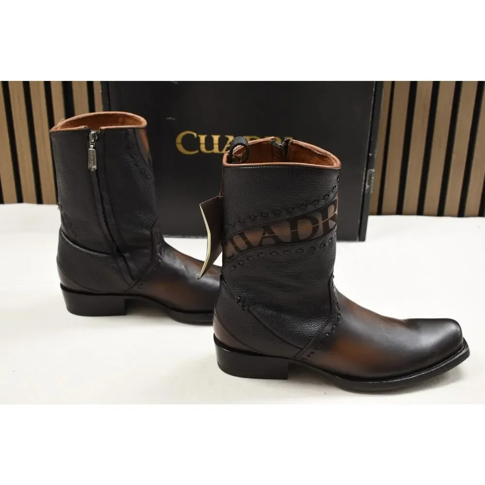 Cuadra Men's Viena Black Laser Woven Zipper Cowhide Leather CU559 US Size 9.5 EE